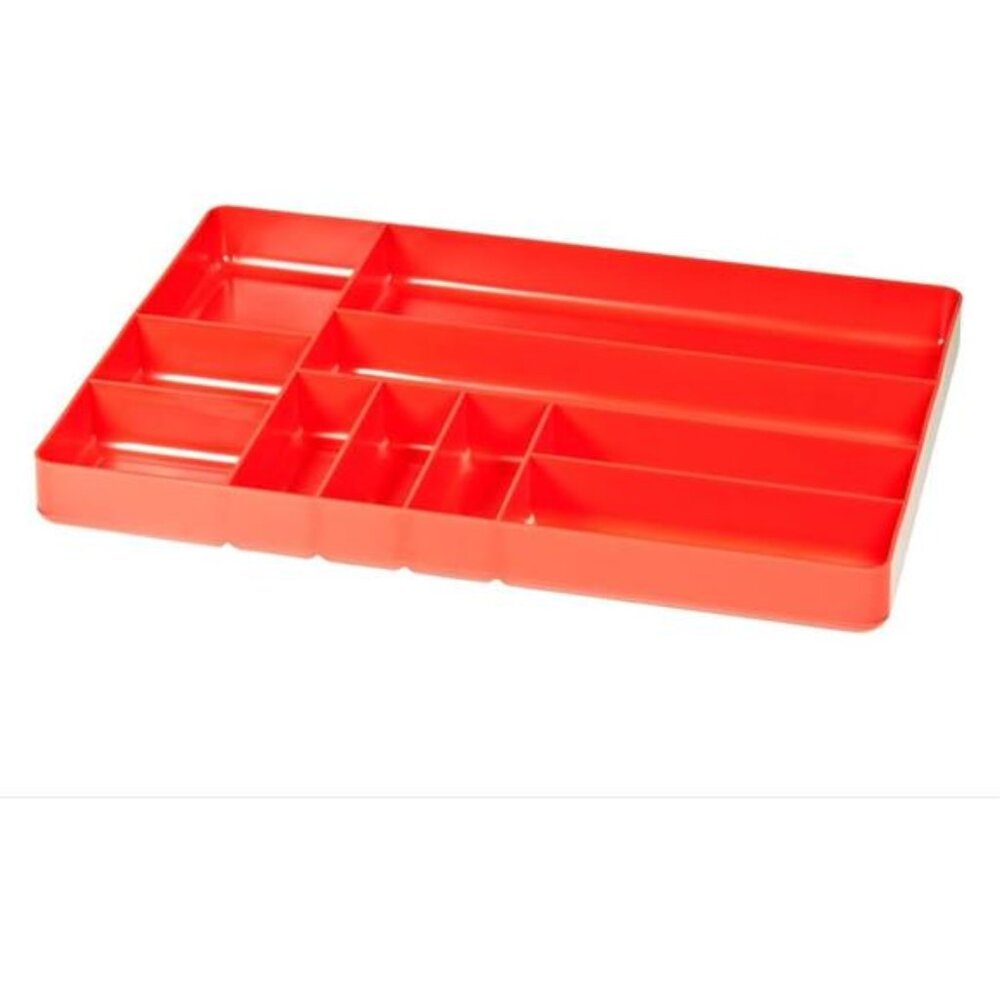 Toolbox Drawer Organizer 10 Compartment Stackable Tray Garage Tool Storage Red
